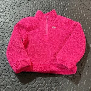 Vineyard Vines Toddler Girls Hot Pink Teddy Sherpa Quarter Zip 3t